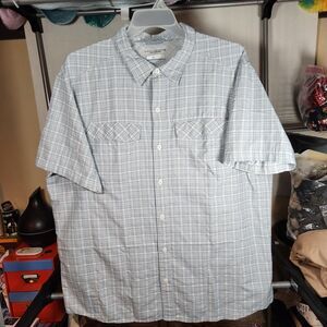 Columbia Omni Shade Sun Protection Full Button Front Short Sleeve Lt. Blue XXL